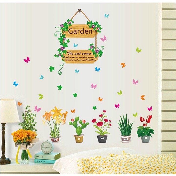 Decal dán tường khu vườn garden
