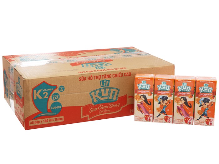 sữa trái cây KUN 180ml thùng 24 hộp