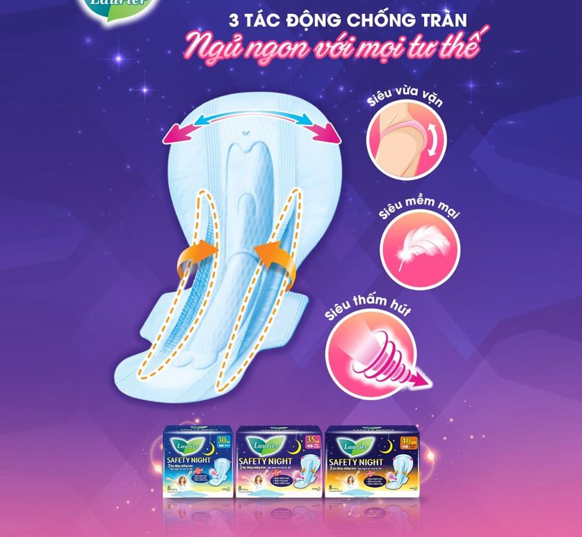 Băng Vệ Sinh Laurier Ban Đêm 35cm 8 Miếng [Tặng 2 miếng cùng loại]