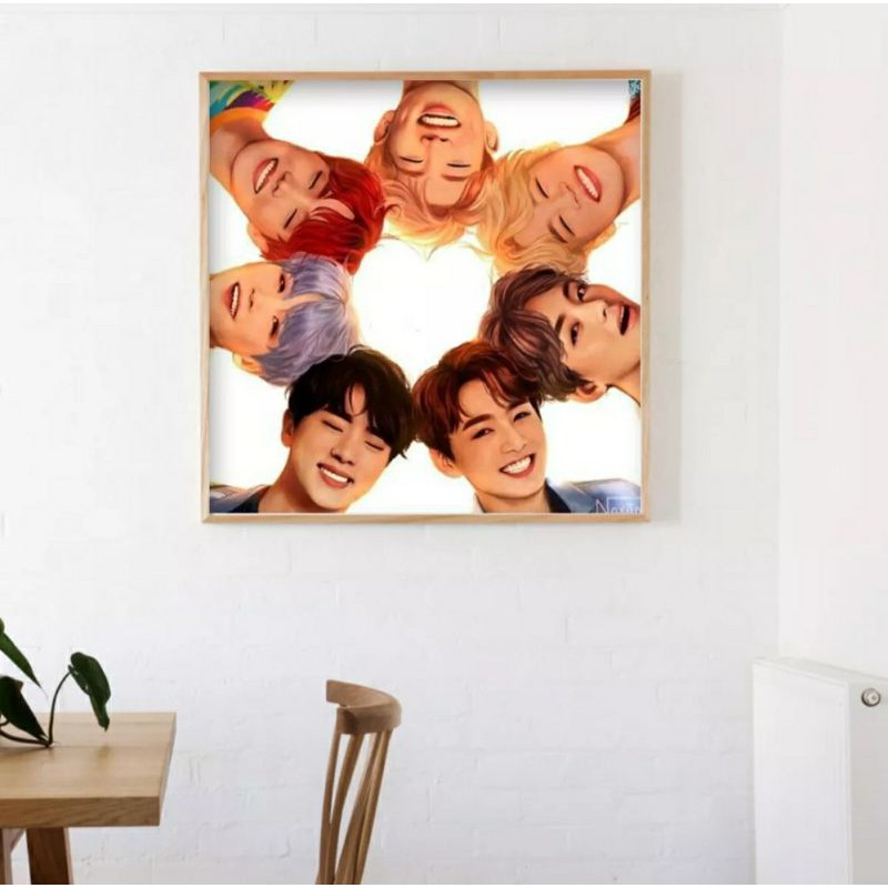 Tranh đính đá chân dung BTS (có nhận đính hộ)