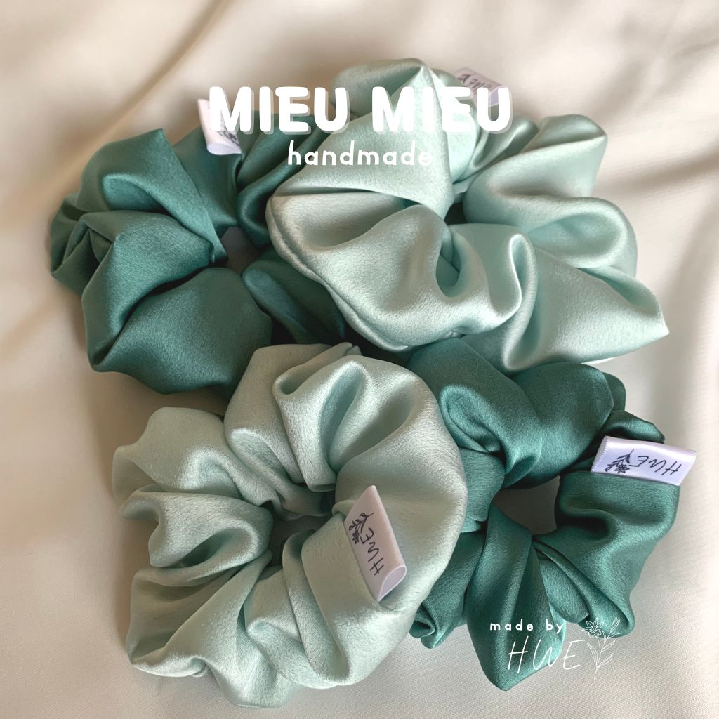 Cột tóc scrunchies handmade chất liệu lụa mềm mịn chun co giãn bảo vệ tóc S1011