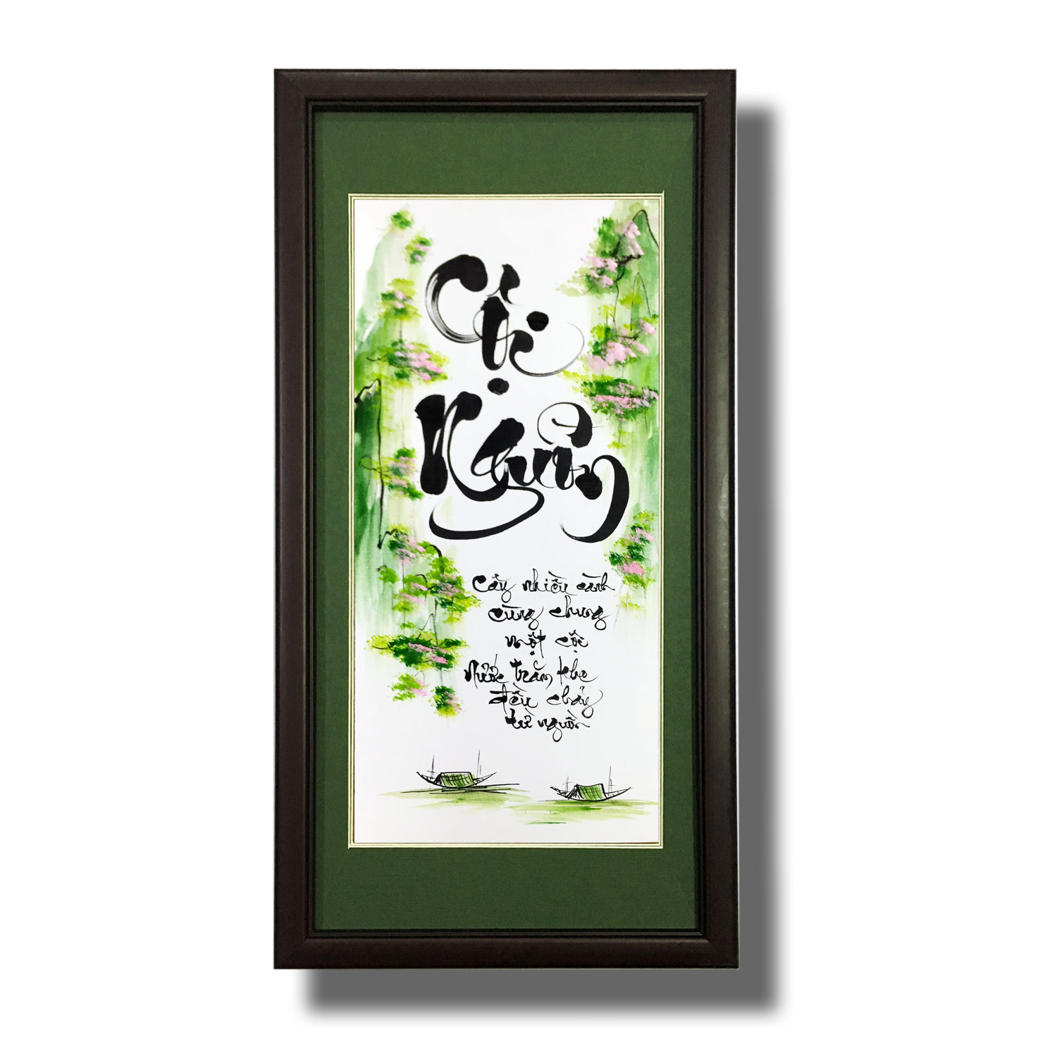 Tranh thư pháp - Chữ Cội Nguồn 16 - Tranh Minh Hiền (viết và vẽ 100% - không sử dụng in ấn)