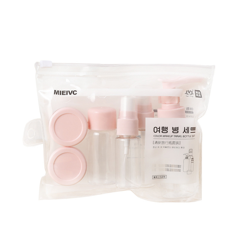 BỘ CHIẾC MỸ PHẨM DU LỊCH - BỘ CHIẾT MỸ PHẨM 7 MÓN (Tính luôn túi zip) TI DO