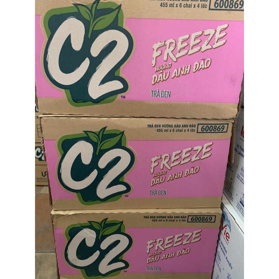 [ Giá tốt  ] Thùng C2 Dâu Anh Đào trà đen 24 chai 455ml