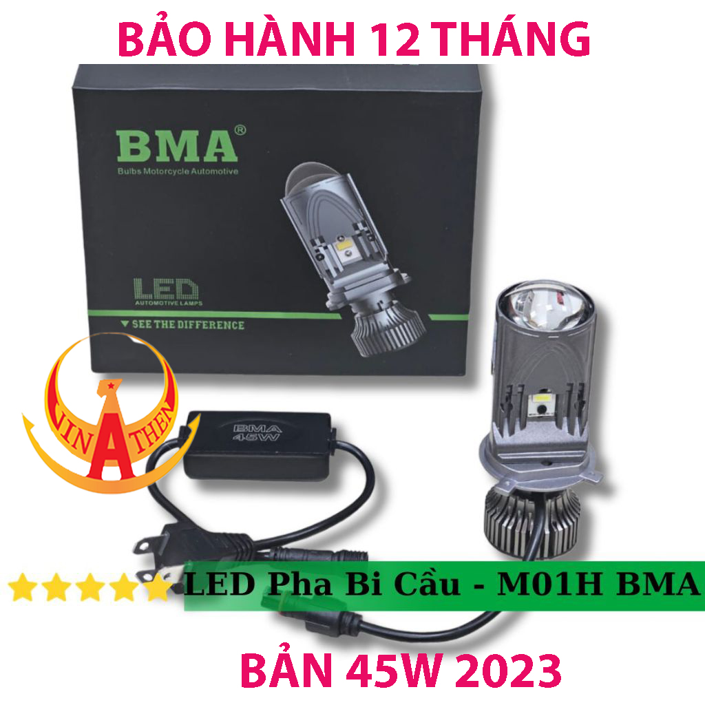 ( MUA 1 TẶNG 1 ĐÈN HẬU ) Đèn Pha Bi Cầu M01H BMA,Lắp Đặt Như Bóng Zin Cho Các Dòng Xe Máy, Ô TÔ BH 1 Năm