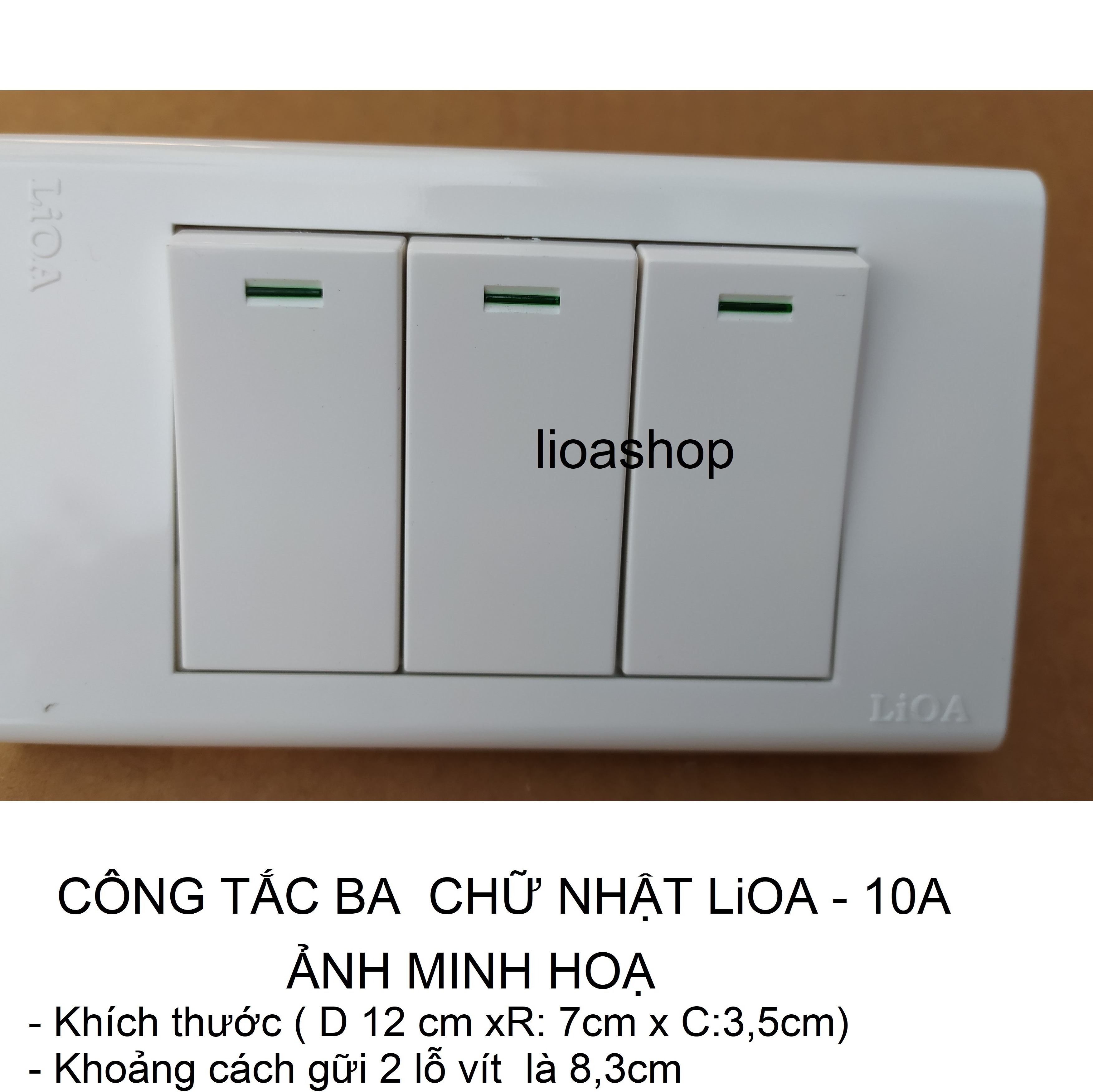 CÔNG TẮC BA 1 CHIỀU VÀ 2 CHIỀU LiOA CHỮ NHẬT.