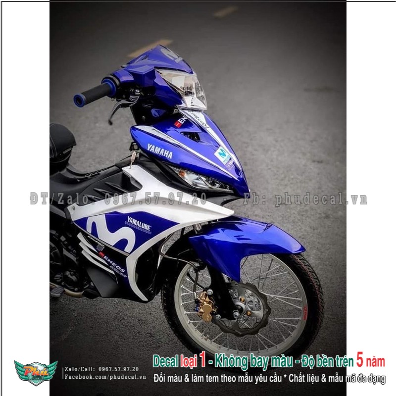 Tem rời EX Exciter 135 Movistar Xanh trắng Hàng loại 1.