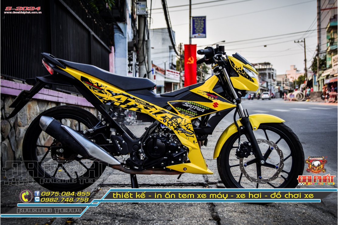 Tem Rời Xe Satria Zin Vàng Đen