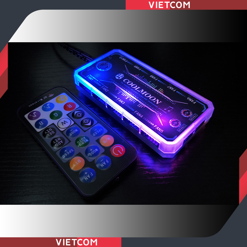 Bộ Hub + Remote Coolmoon - Phiên bản mới - Hỗ Trợ ARGB Sync & Music Sync