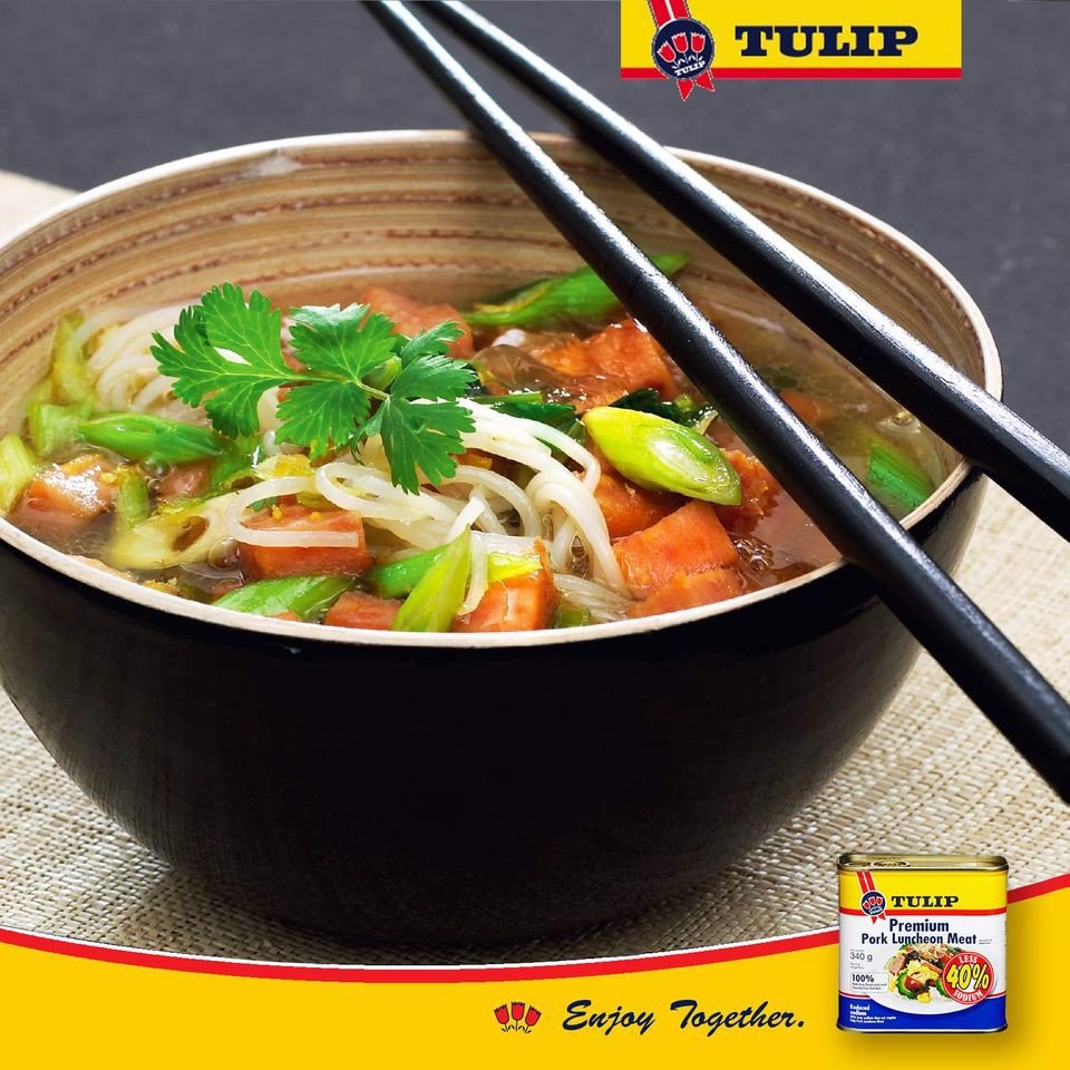Thịt Heo Hộp 40% Giảm Mặn Tulip 340g - Nhập Khẩu Đan Mạch | Tulip Pork Luncheon Meat 40% Less Sodium 340g