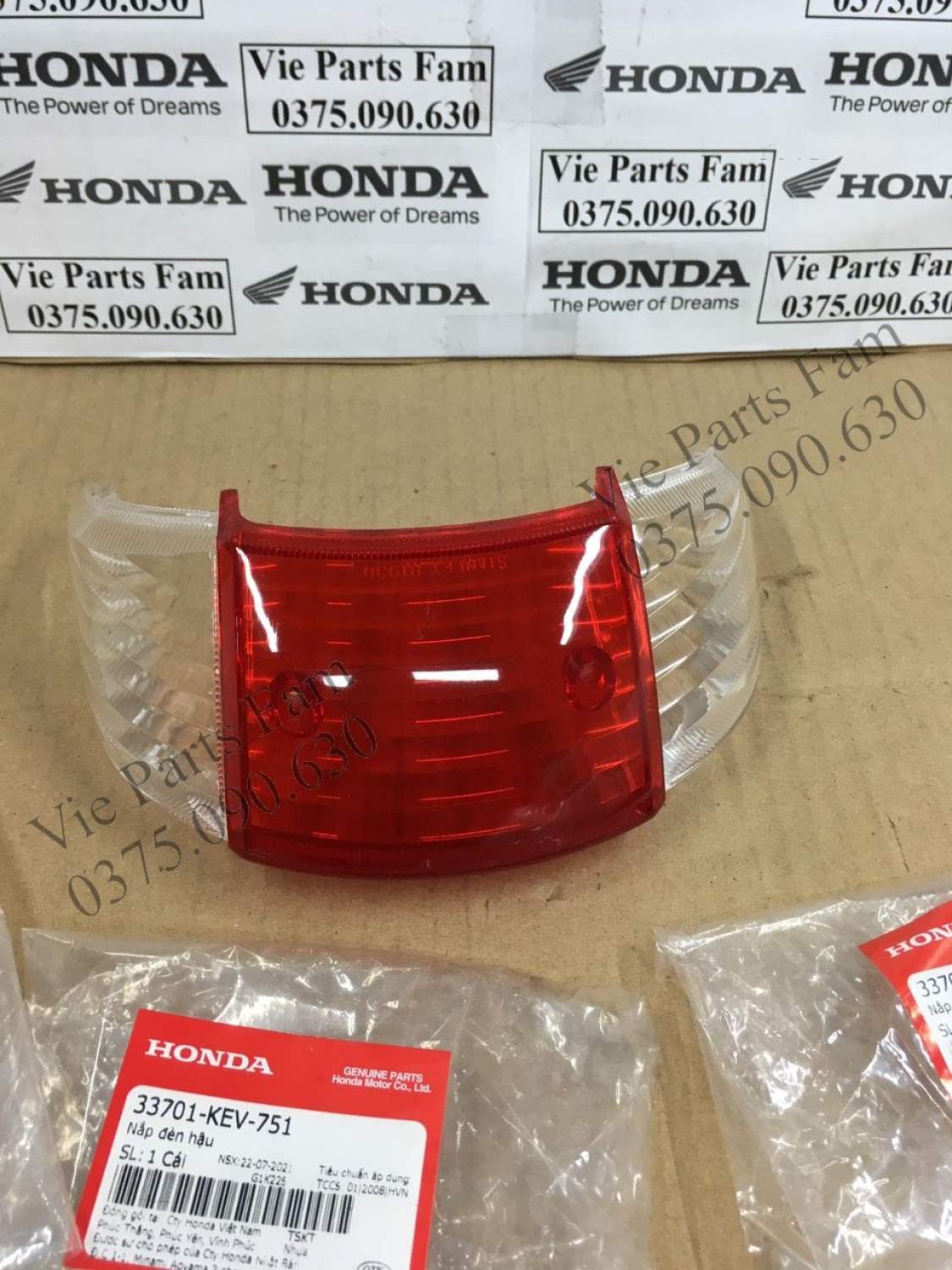 Nắp chụp đèn hậu wave nhỏ 2 bóng, wave zx, hàng din honda mới 100%