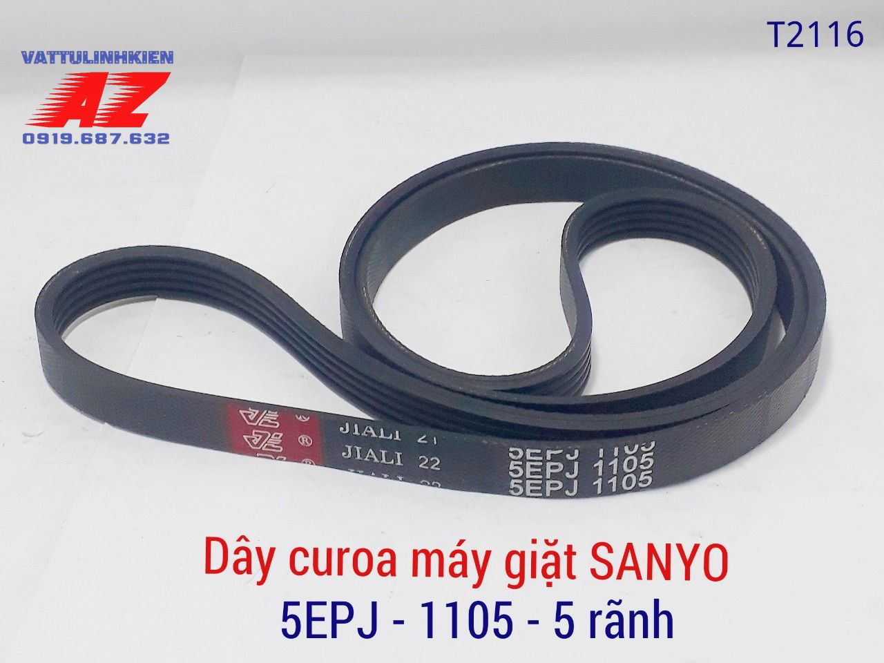 Dây curoa baite 5epj-1105, 5 rãnh cho máy giặt cửa ngang sanyo