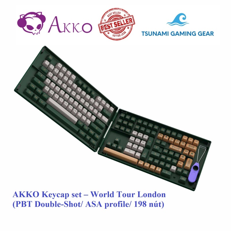 Bộ keycap phím cơ AKKO Keycap set – World Tour London (PBT Double-Shot/ ASA profile/ 198 nút)