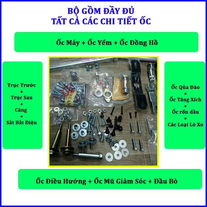 Bộ Ốc Xe Dream Thái Cao Cấp Chuẩn Loại 1
