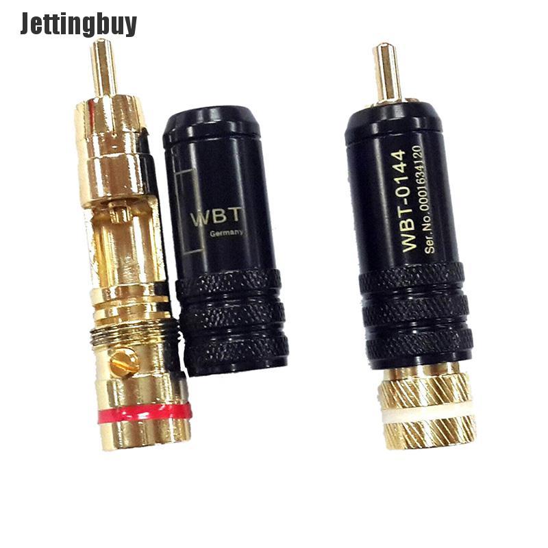 Jettingbuy 1PC WBT-0144 Gold plated RCA plug lock Soldering Audio/Video plugs Connect