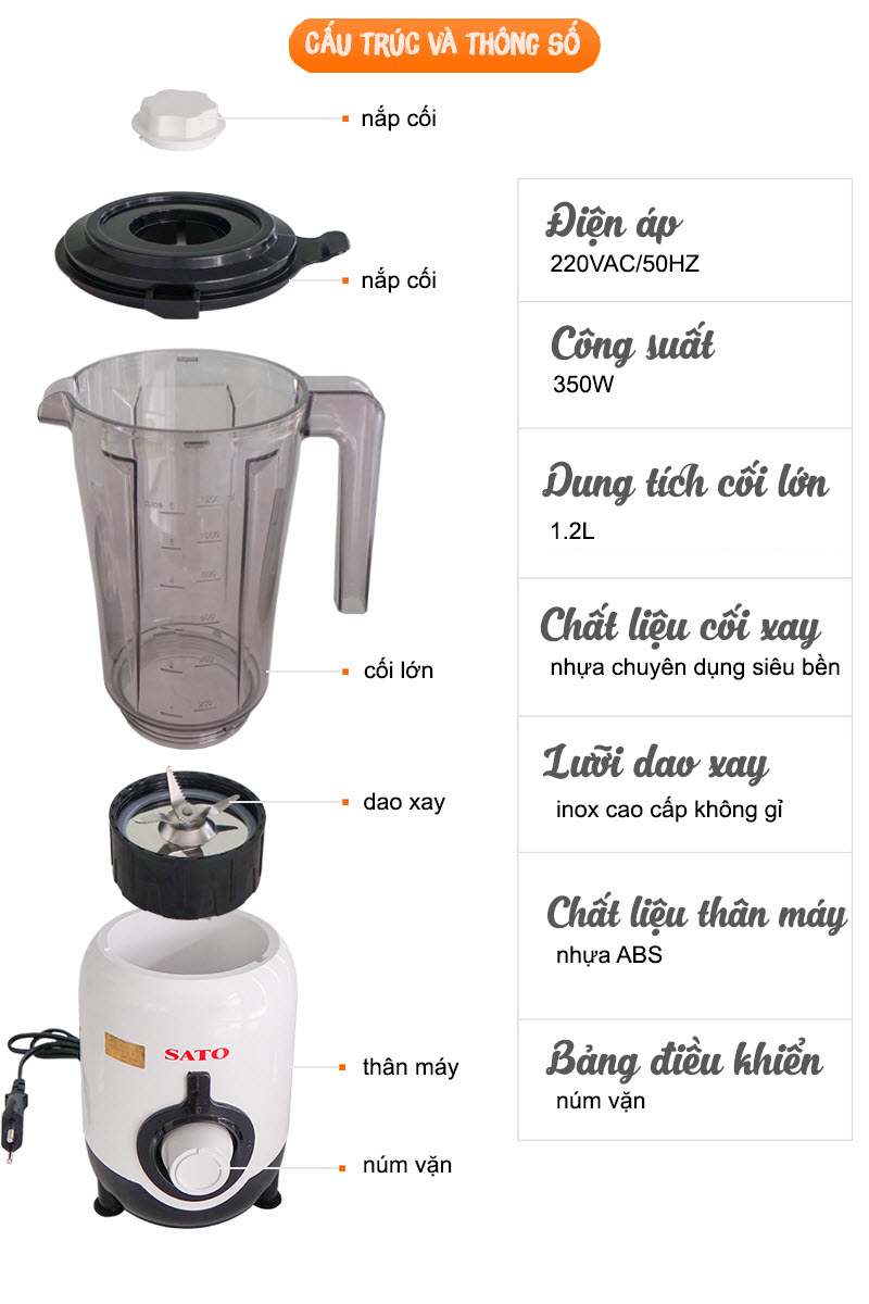 Máy Xay Sinh Tố Sato ST MX8205A