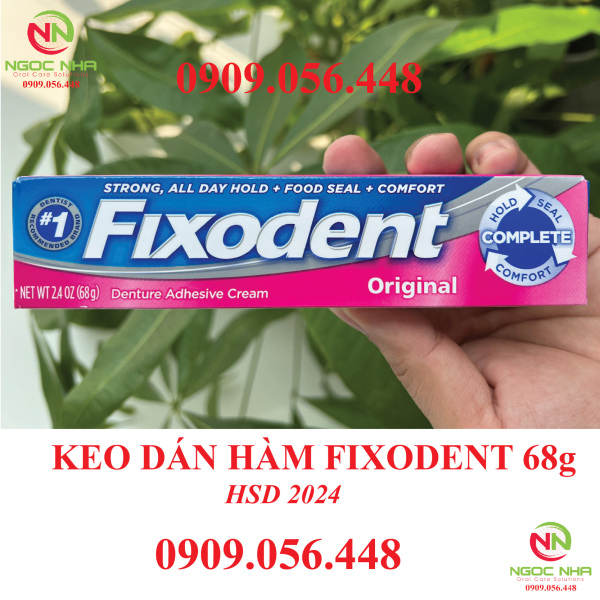 Keo dán răng giả hàm tháo lắp Fixodent 68g hàng chính hãng/ Fixodent Denture Adhesive