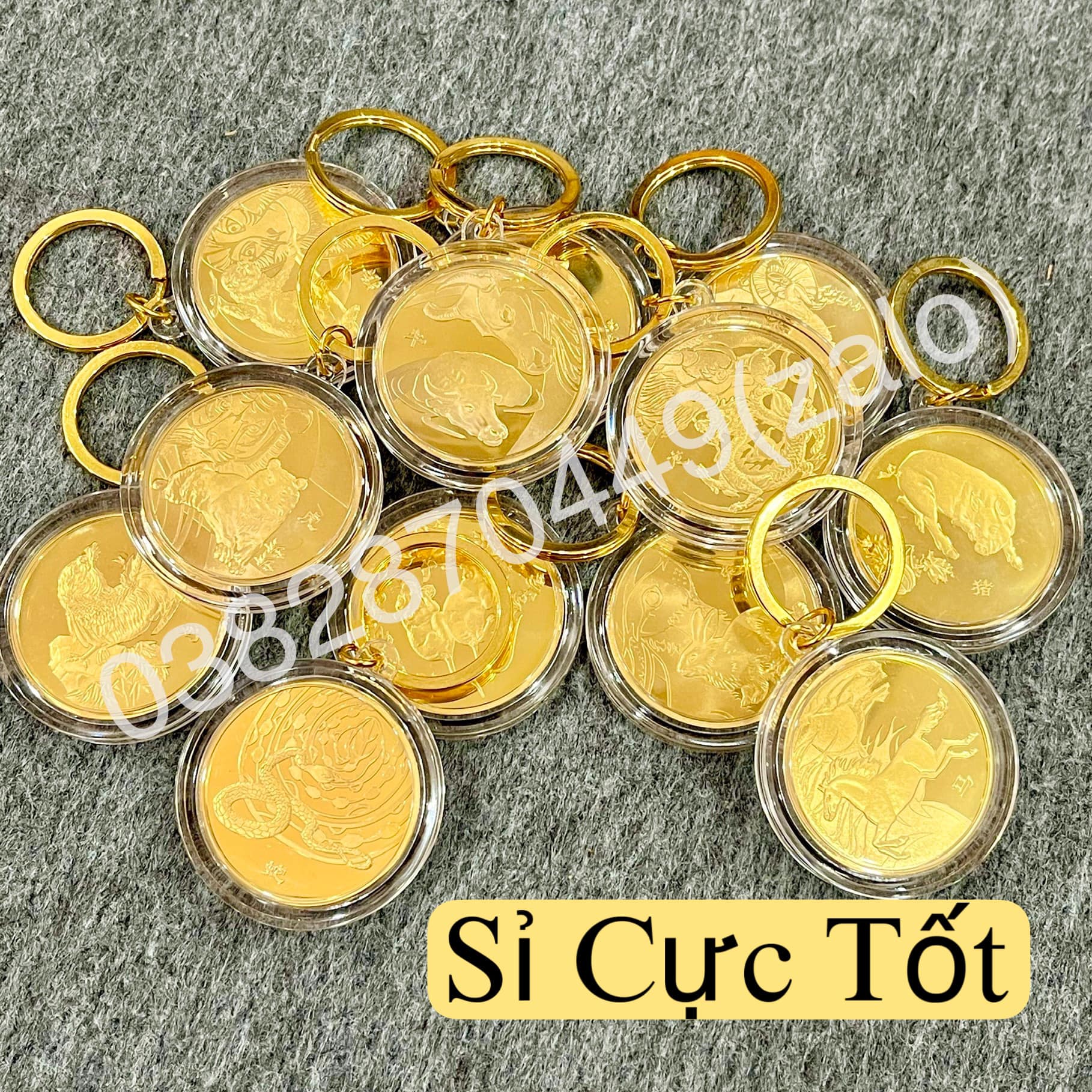 Móc Khóa Đồng Xu 12 Con Giáp Phong Thủy