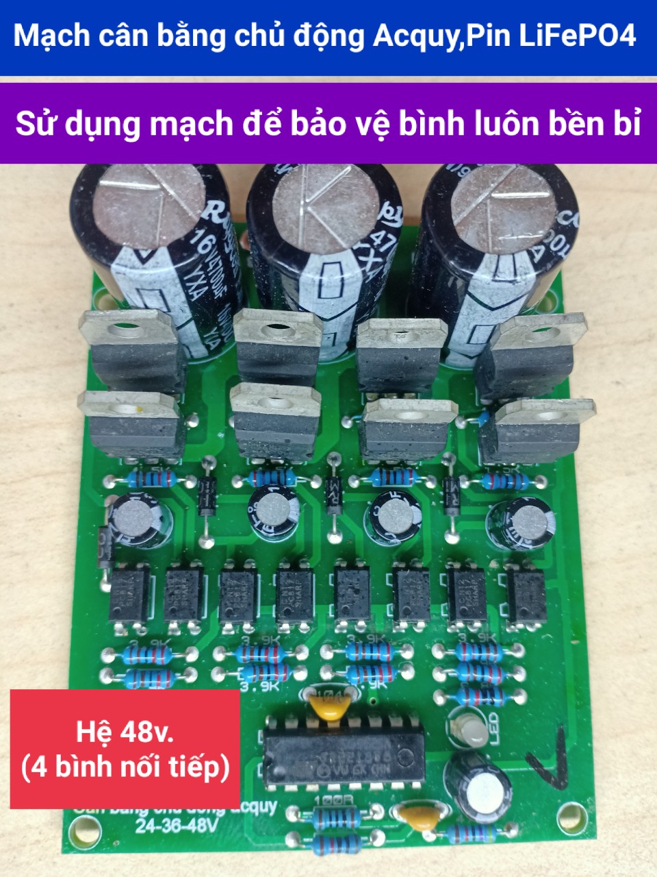 Mạch cân bằng chủ động ắc quy 48v .