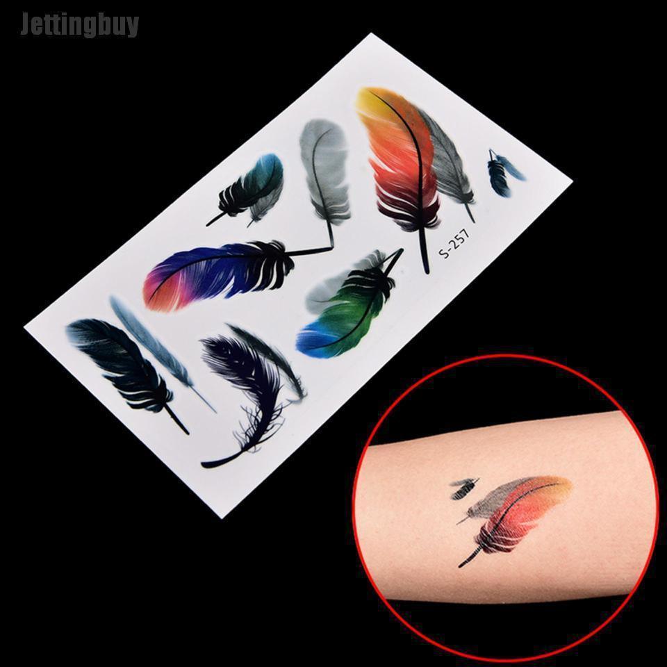 Temporary Tattoo Stickers Waterproof Feather Tattoo DIY Art Tattoo Decal