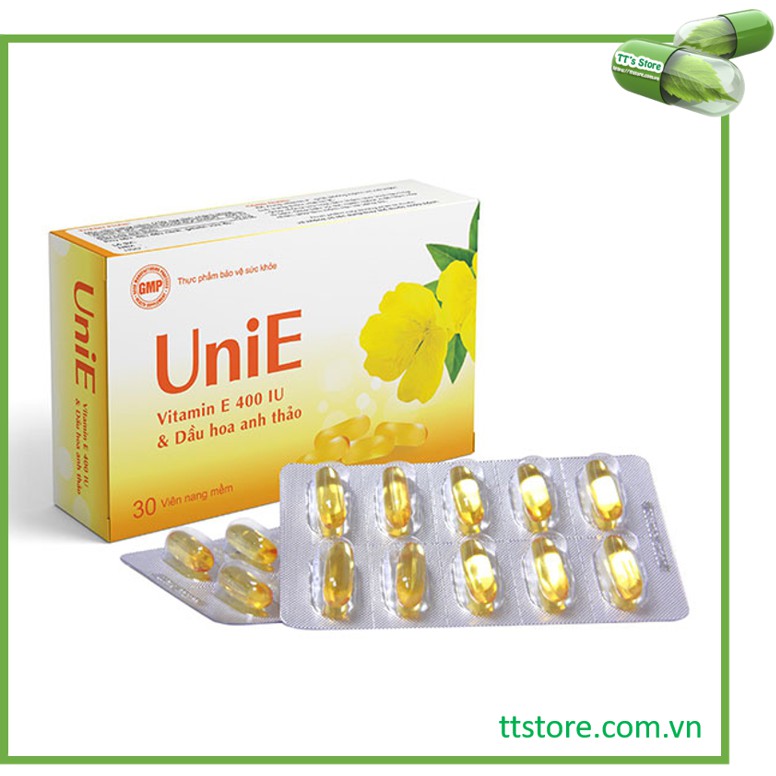 [HCM]UniE (Hộp 30 viên) - Vitamin E 400 IU Dầu hoa anh thảo [Enat 400 Unnie Uni E]
