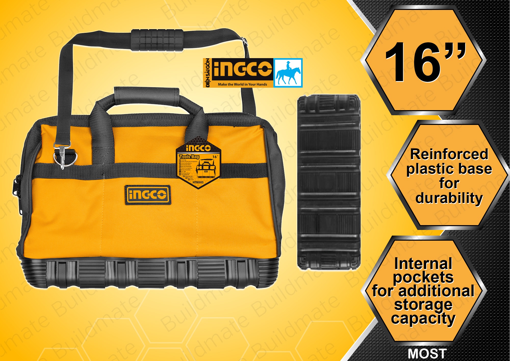 Túi đựng đồ nghề 16inch tools bag ingco htbg03