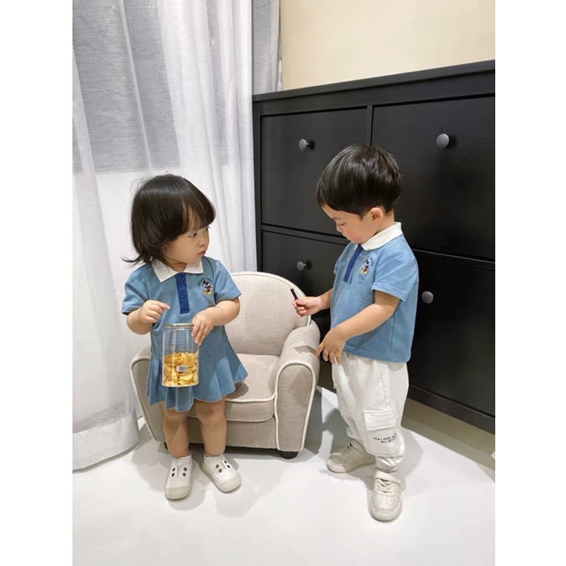 SET GIA ĐÌNH ÁO VÁY XANH MICKY MOUSE