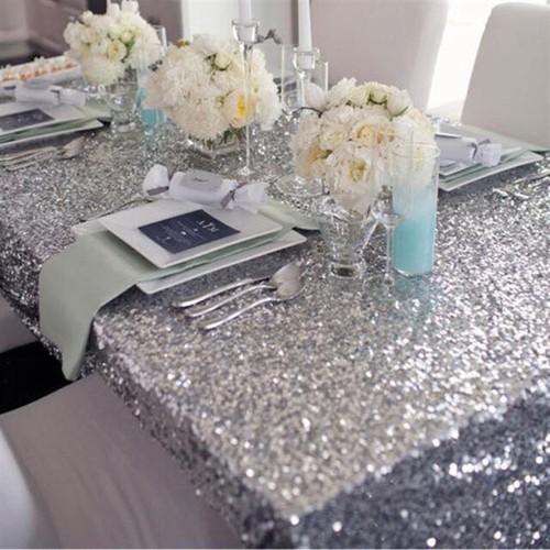 Khăn trải bàn đính kim sa sang trọng trang trí tiệc cưới, sự kiện, hội thảo, sinh nhật - Khăn bàn kim tuyến lấp lánh- Khăn bàn
