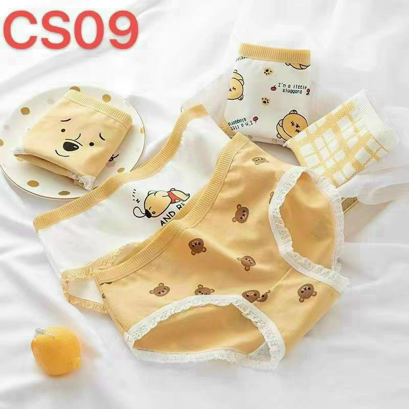 Combo 5 quần gấu vàng chất cotton mát co dãn 40-58kg