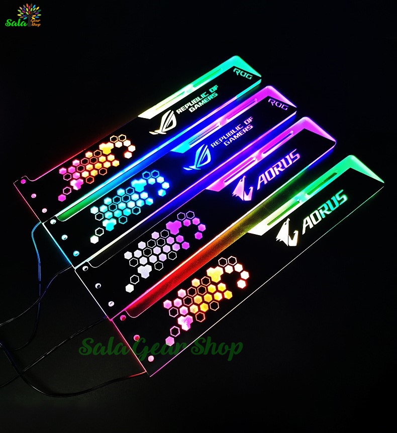 Đỡ Card VGA Logo AORUS/ ROG đồng bộ led hub Coolmoon