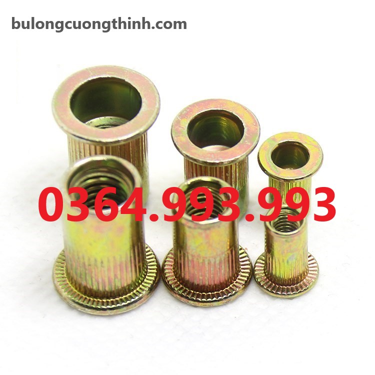 Gói 100 cái Đai ốc rút M10/Ecu rút M10/Ốc tán rút M10/Tán rút M10 mạ kẽm