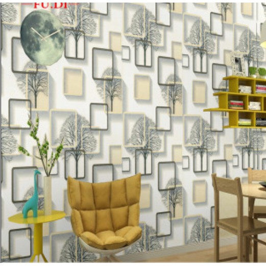 Decal giấy dán tường ô cây vàng