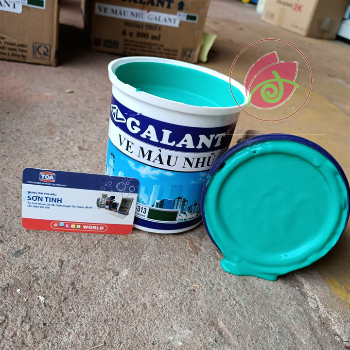 [Sơn chậu] Ve màu xanh lá Galant 1kg, sơn tường phào chỉ bê tông thạch cao chậu cảnh