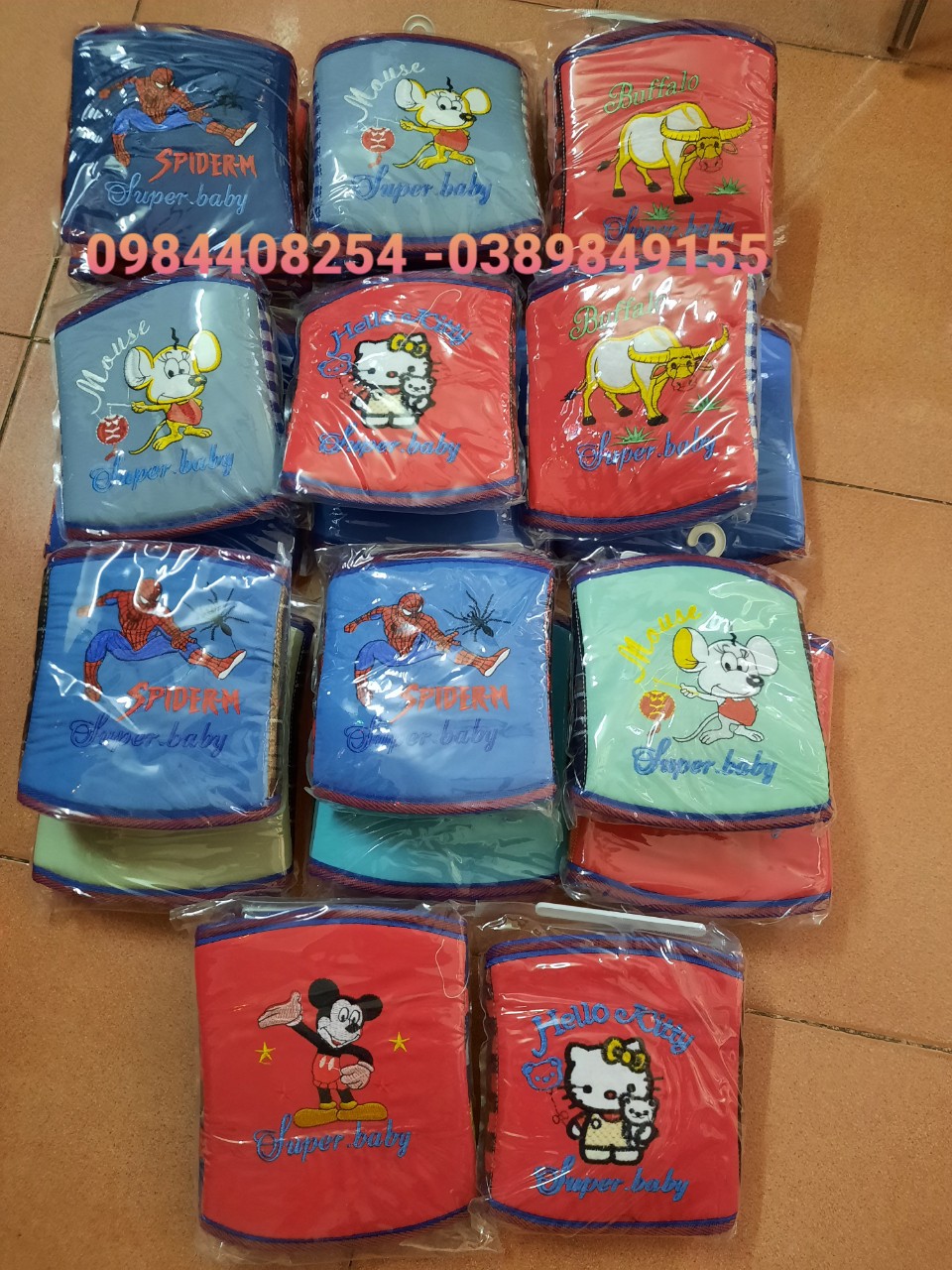 Đai ngồi xe máy cho bé ( loại thêu hình)