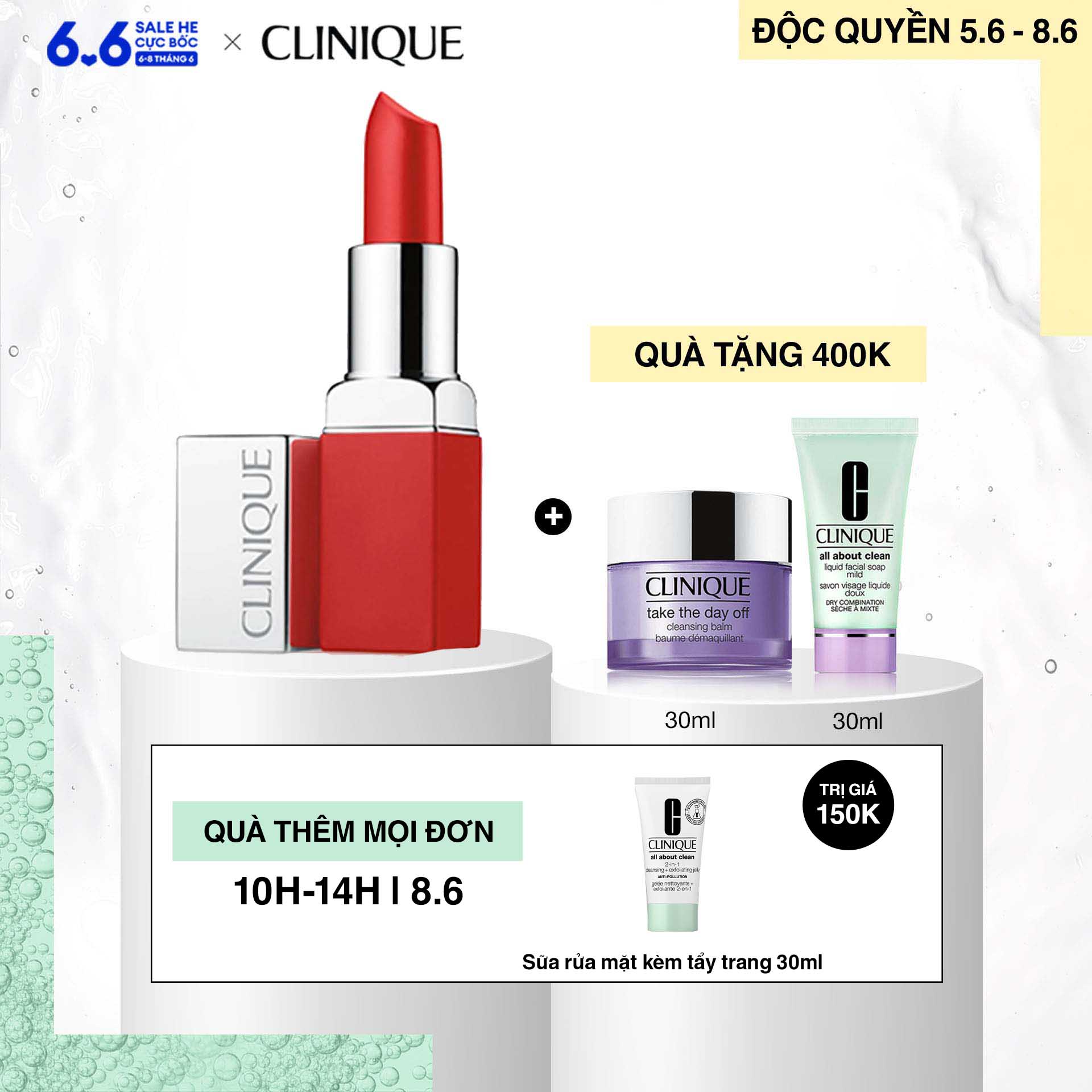 Son môi siêu nhẹ và mềm mịn Clinique Pop Matte Lip Colour + Primer 3.9g