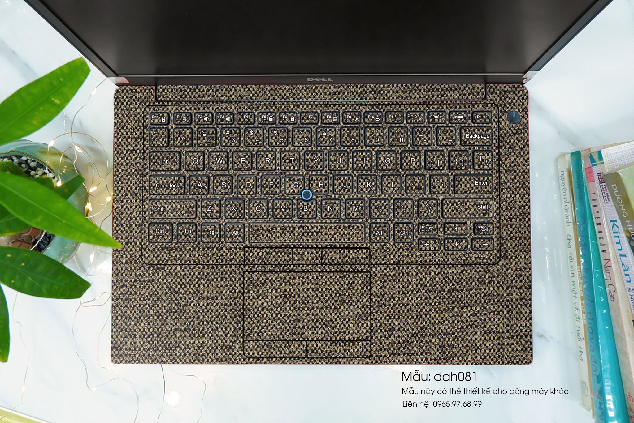 Decal Skin dán Laptop HP mẫu vân vải (inbox mã máy cho shop)