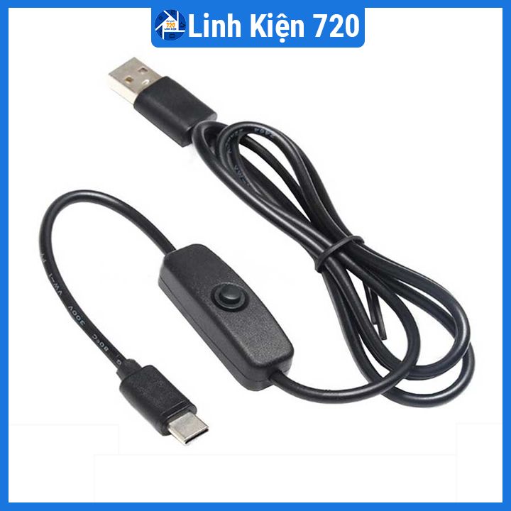Cáp nguồn Raspberry Pi 4B cáp chuyển đổi nguồn 5V-3A giao diện usb type-C