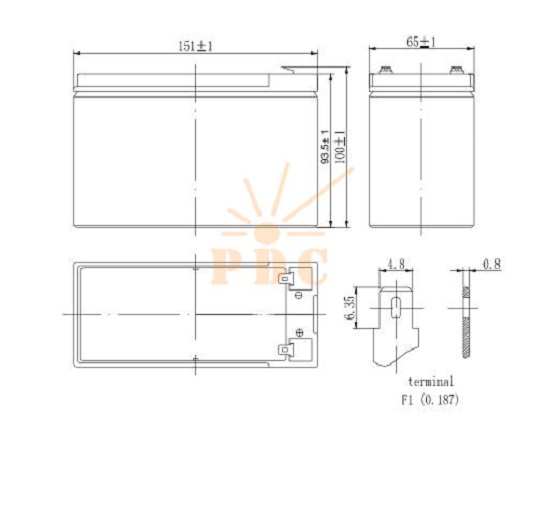 Ắc Quy Vision 12V 7Ah CP1270 - (PDC-TECH)