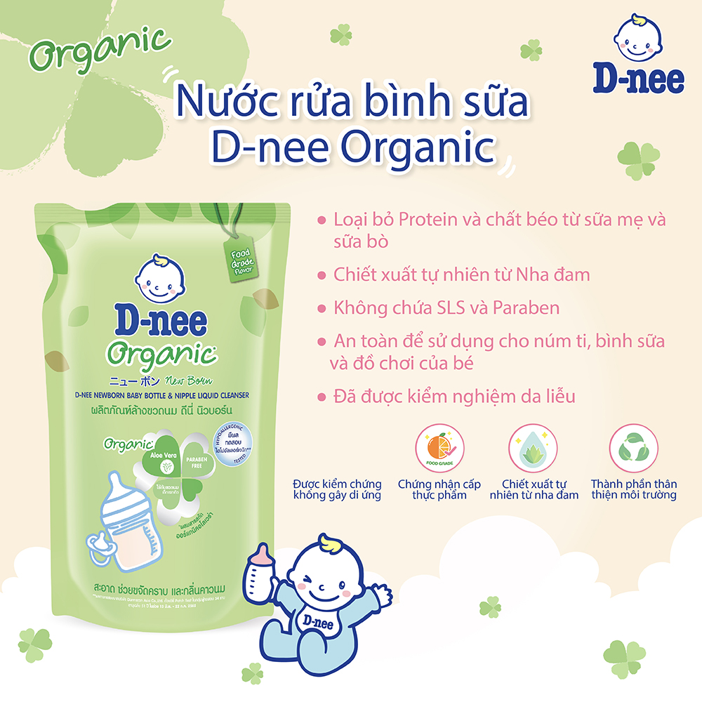 Combo of 3 D-Nee Organic Baby Bottle Cleaner 550 ml