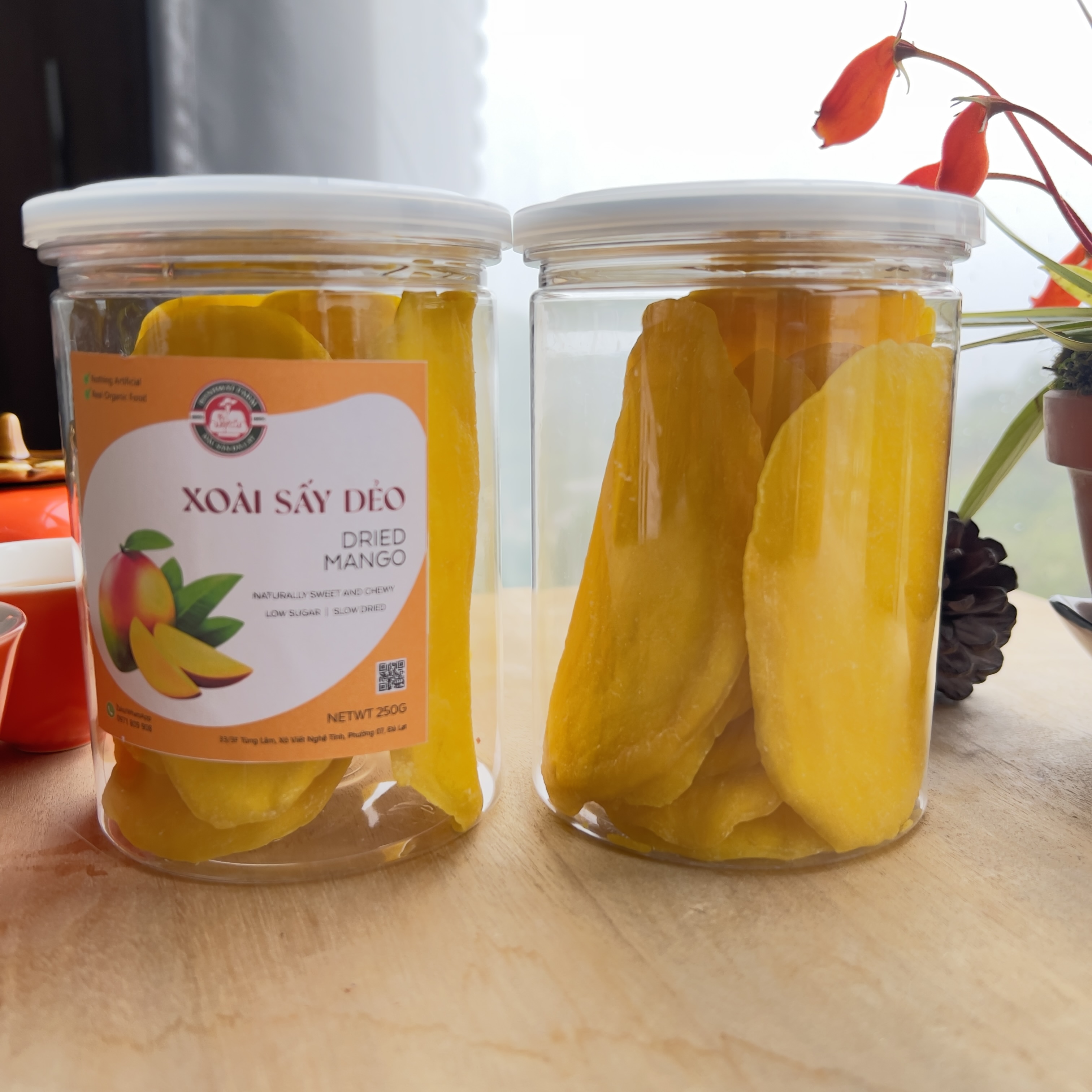 Xoài sấy dẻo nguyên miếng 500gr BanhMat Farm đặc sản trái cây sấy Đà Lạt nguyên vị