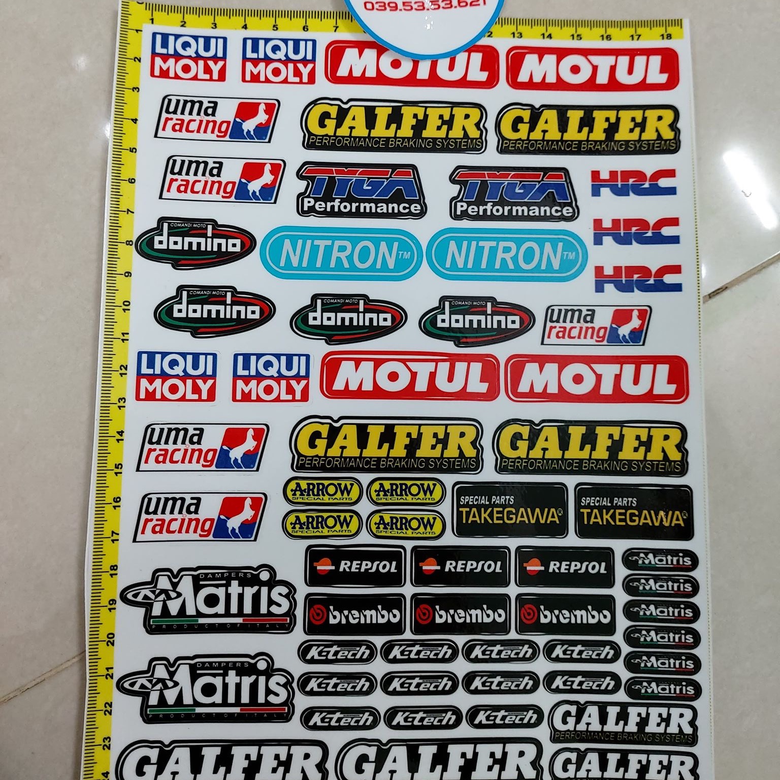 Set tem giấy logo sticker mini