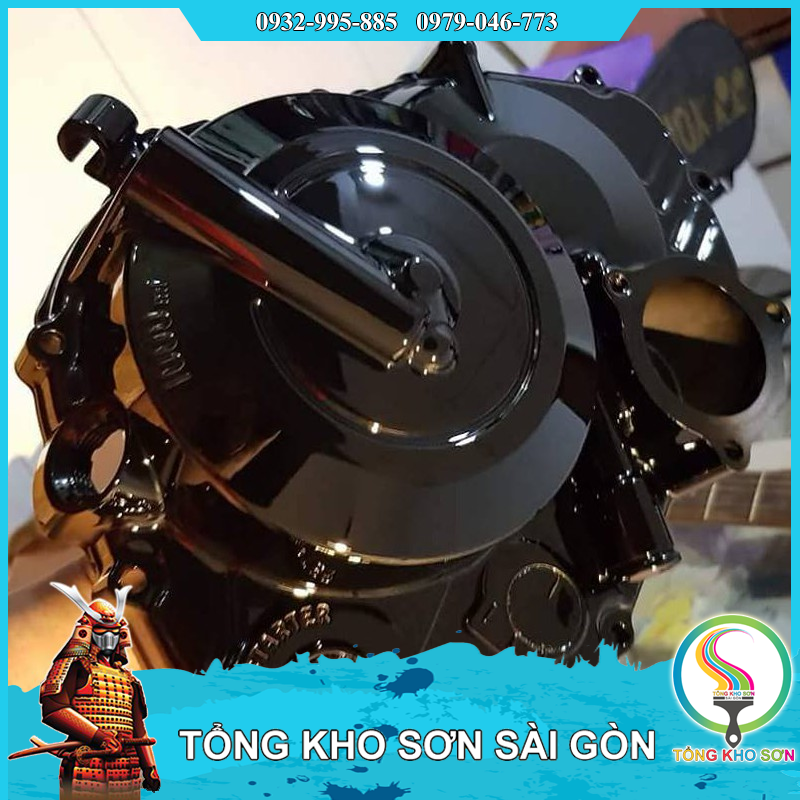 Combo chai sơn xịt samurai đen bóng 109 sơn đen bóng