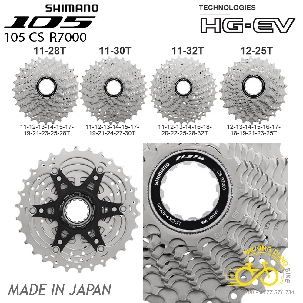 Líp thả líp 11 xe đạp shimano 105 cs r7000 hg700 11 speed - hàng chính hãng