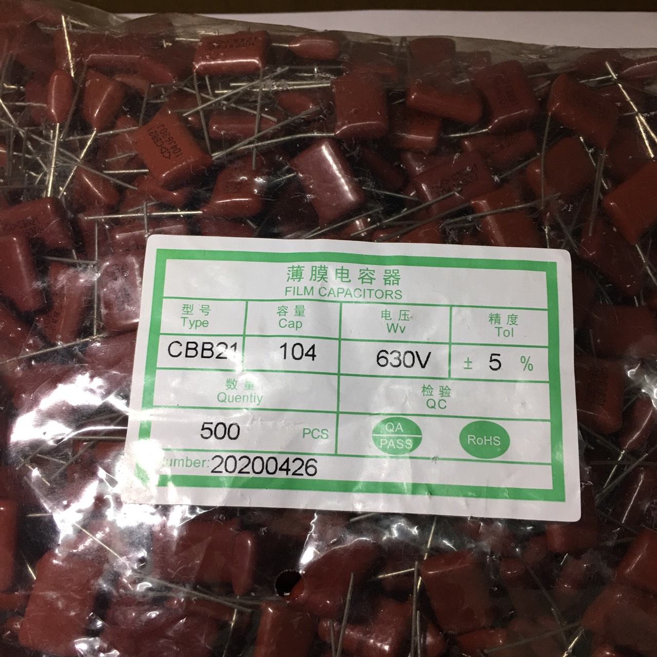 Combo 50 Tụ Điện 104J 630V CBB