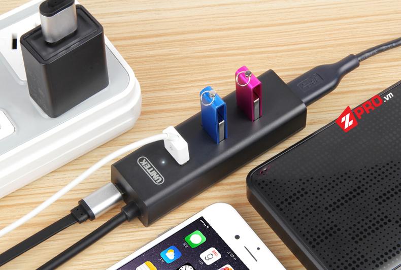 Bộ chia 4 cổng HUB USB 3.0 (4 Port Unitek Y-3089, dây 1.2m)