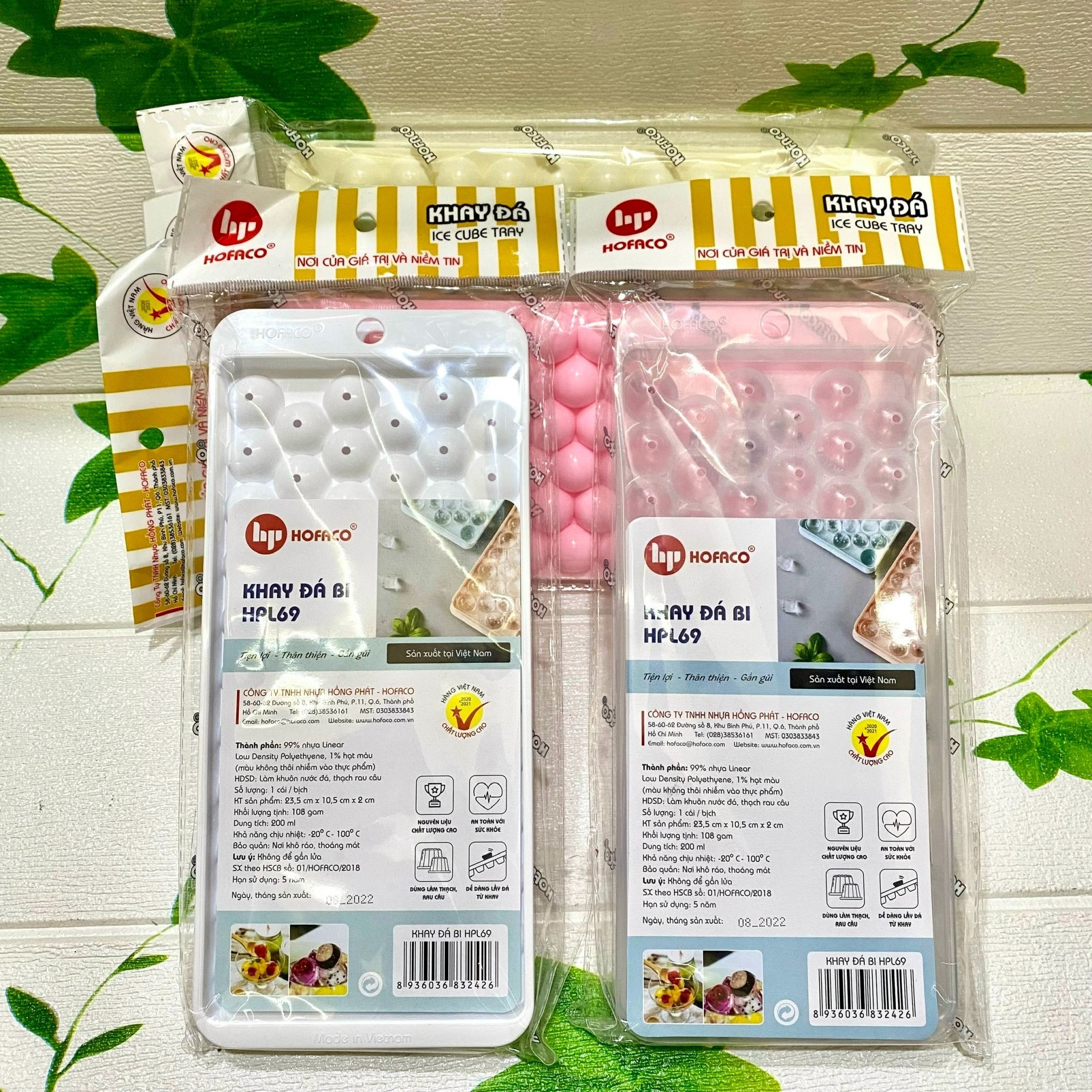 Khay đá bi nhỏ hpl69 làm thạch rau câu siêu tiện lợi hofaco - khuôn làm đá bi nhỏ mocktail bằng nhựa cao cấp