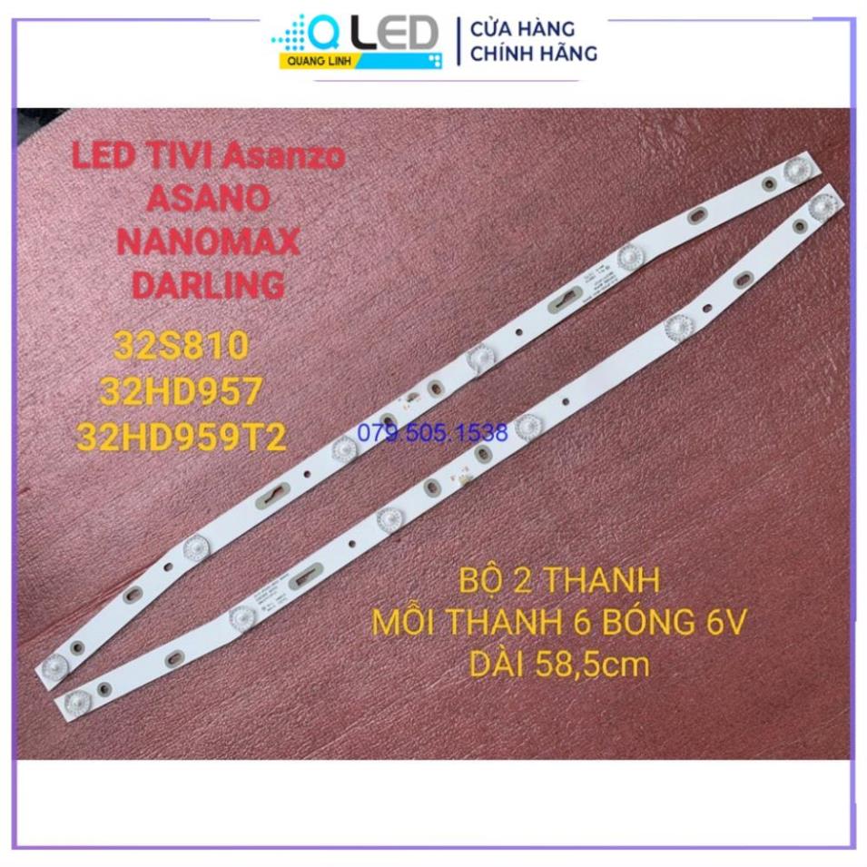 Thanh led tivi asanzo 32s810 darling 32hd957 32hd959t2 bộ 2 thanh cong mới 100% js-d-jp3220-061ec