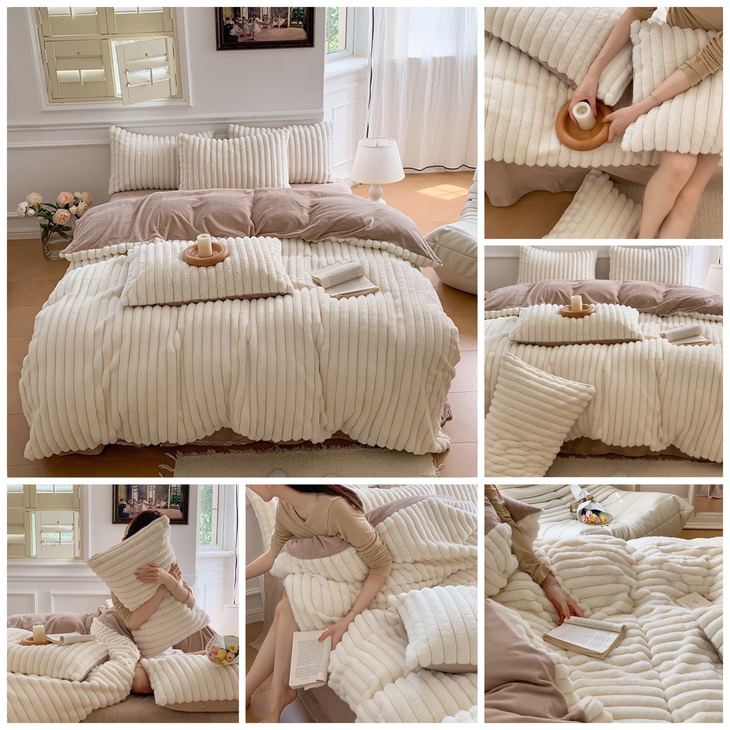 💥 set vỏ chăn ga gối nỉ lông chồn dệt nổi nhập khẩu cao cấp