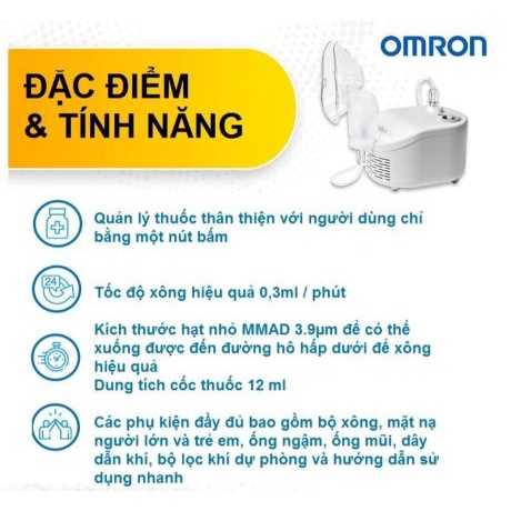 [CHÍNH HÃNG] Máy xông khí dung Omron NE-C101 (NEC101) (bảo hành 2 năm)