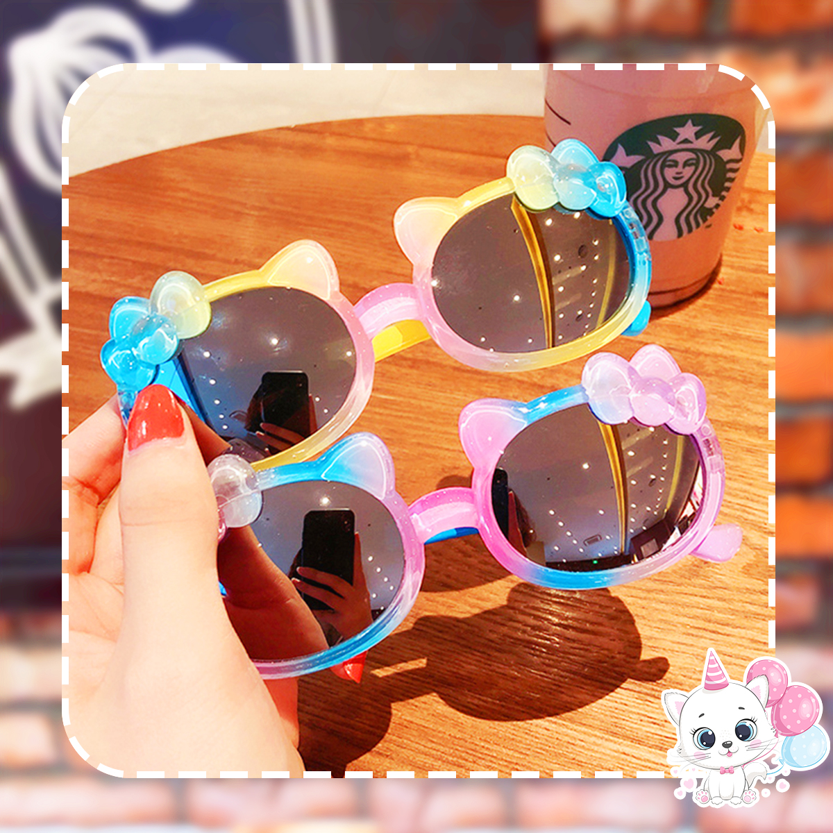 Kính cho bé 3-8 tuổi chống tia UV cao cấp BBShine, Kính mát cho bé gọng nhựa chắc chắn nhiều họa tiết đáng yêu – K020